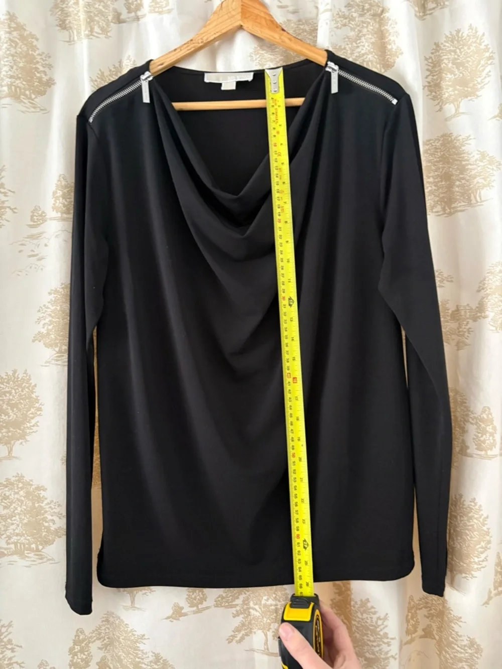 MICHAEL Michael Kors Black Cowl Neck Top with Shoulder Details -M - Picture 5 of 7